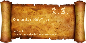 Kurusta Béla névjegykártya