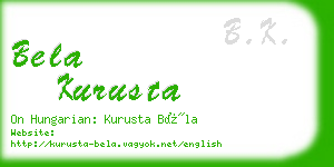 bela kurusta business card